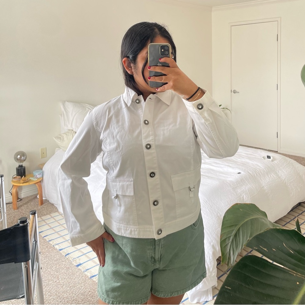 Cotton CHICO'S Button Light Jacket (sz 1 = M) - Picture 2 of 9